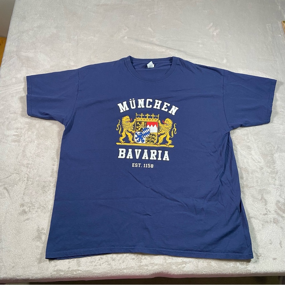 Munchen Bavaria Screen Print Shirt On Blue Fruit Of The Loom XXL